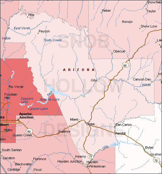 Gila County Arizona color map